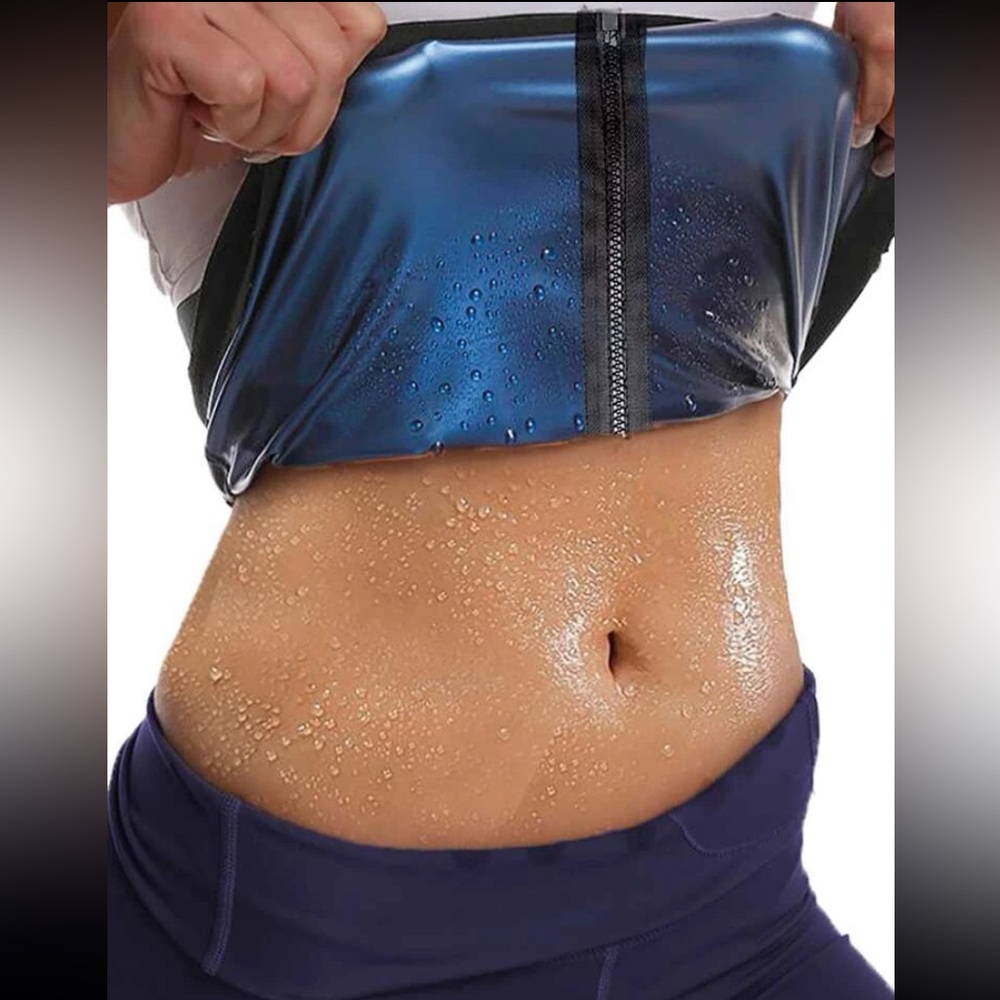 Small Blck Sweat Waistband Zippered Corset / Sweat Belt
